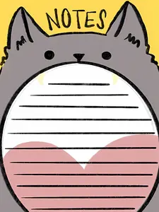 Chonky Cat Notes Notepad 4x6 in