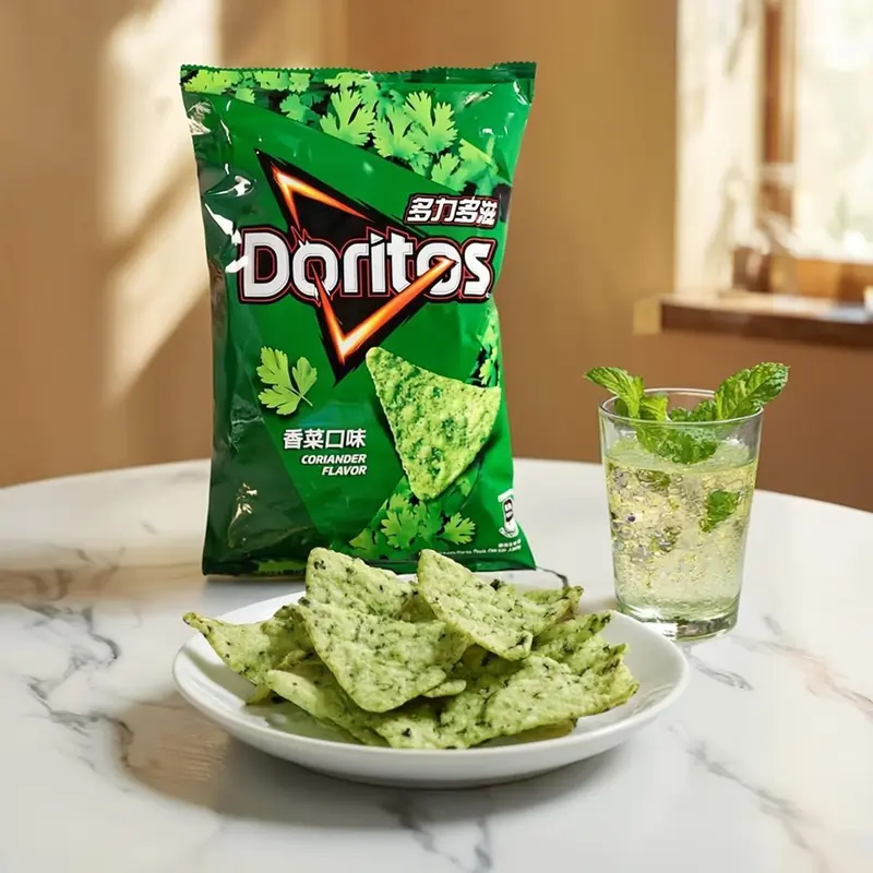 Doritos Cilantro/Coriander Coriander Flavor Tortilla Chips - Taiwan Limited Edition "Weird Flavor!" Green Snacks, 68g