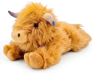 Highland Cow Microwavable Stuffed Animal – 1.5 lb Unscented Heating Pad Plush, Soft Cozy Cute Cow Toy for Relaxation and Comfort, Gift for Women, Girls, Adults & Kids