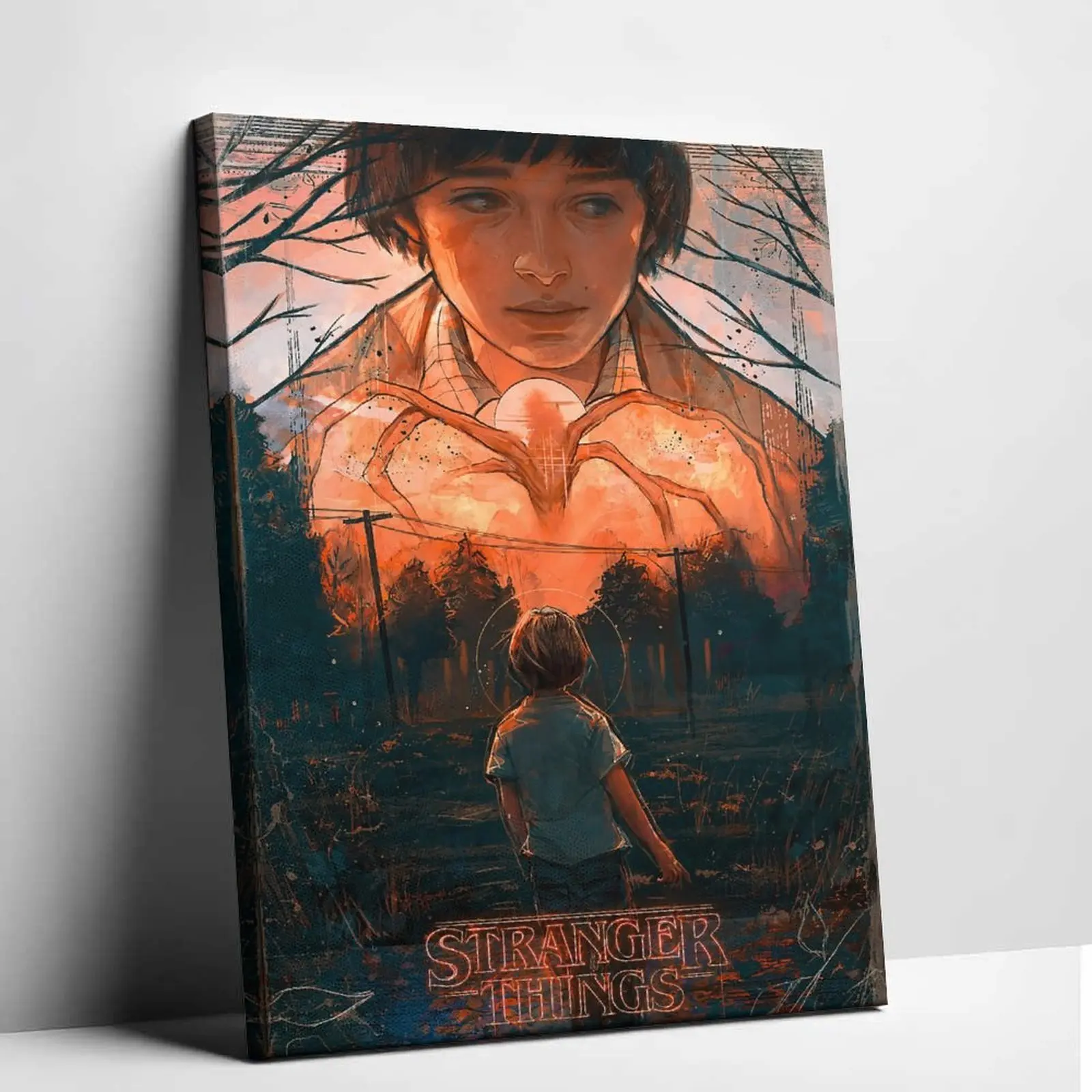 Stranger Things Will Byers Poster Canvas Wall Art Mind Flayer Scene Picture Retro Sci-Fi TV Show Graphic Print Horror Thriller Canvas Painting Cool Aesthetic Wall Pictures Decor for Living Room Studio