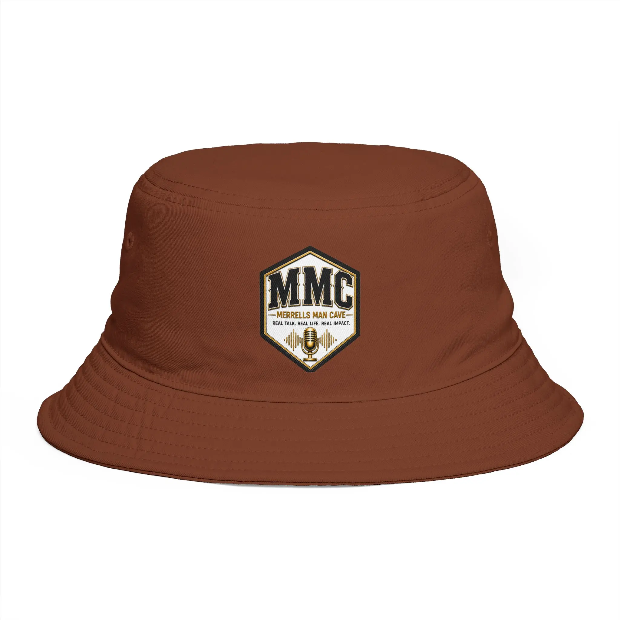 Unisex Cotton MMC Hex Patch Bucket Hat - Everyday Fashion Accessory with Military Emblem, Vintage Scout Graphic