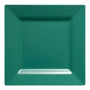 Hunter Green Square Plastic Dinner Plates (9.5")