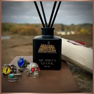 Hidden Loot Arcanist Atelier Reed Diffuser With Mystery Ring and D&D Stat Card