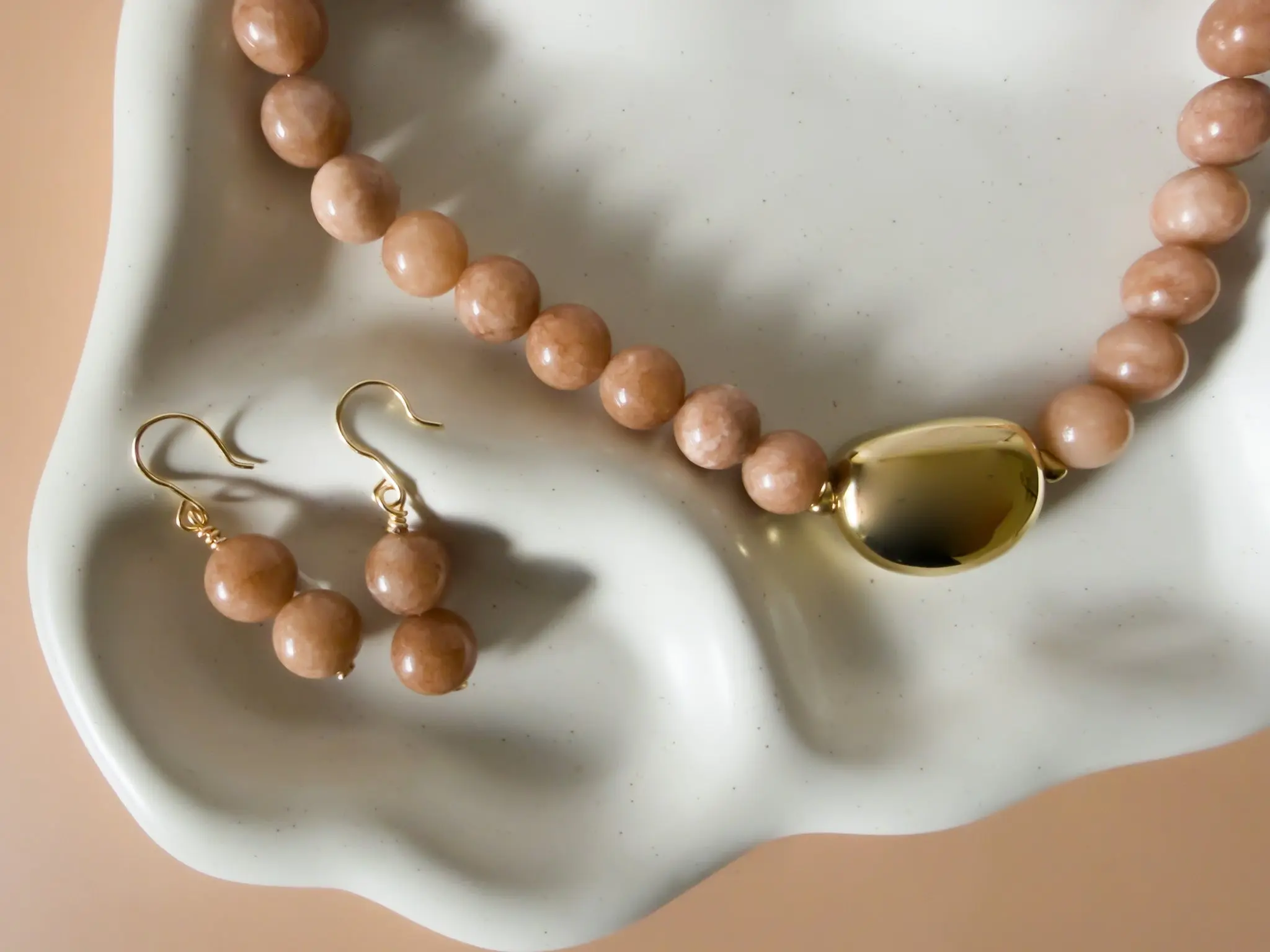Sunstone Beaded Necklace