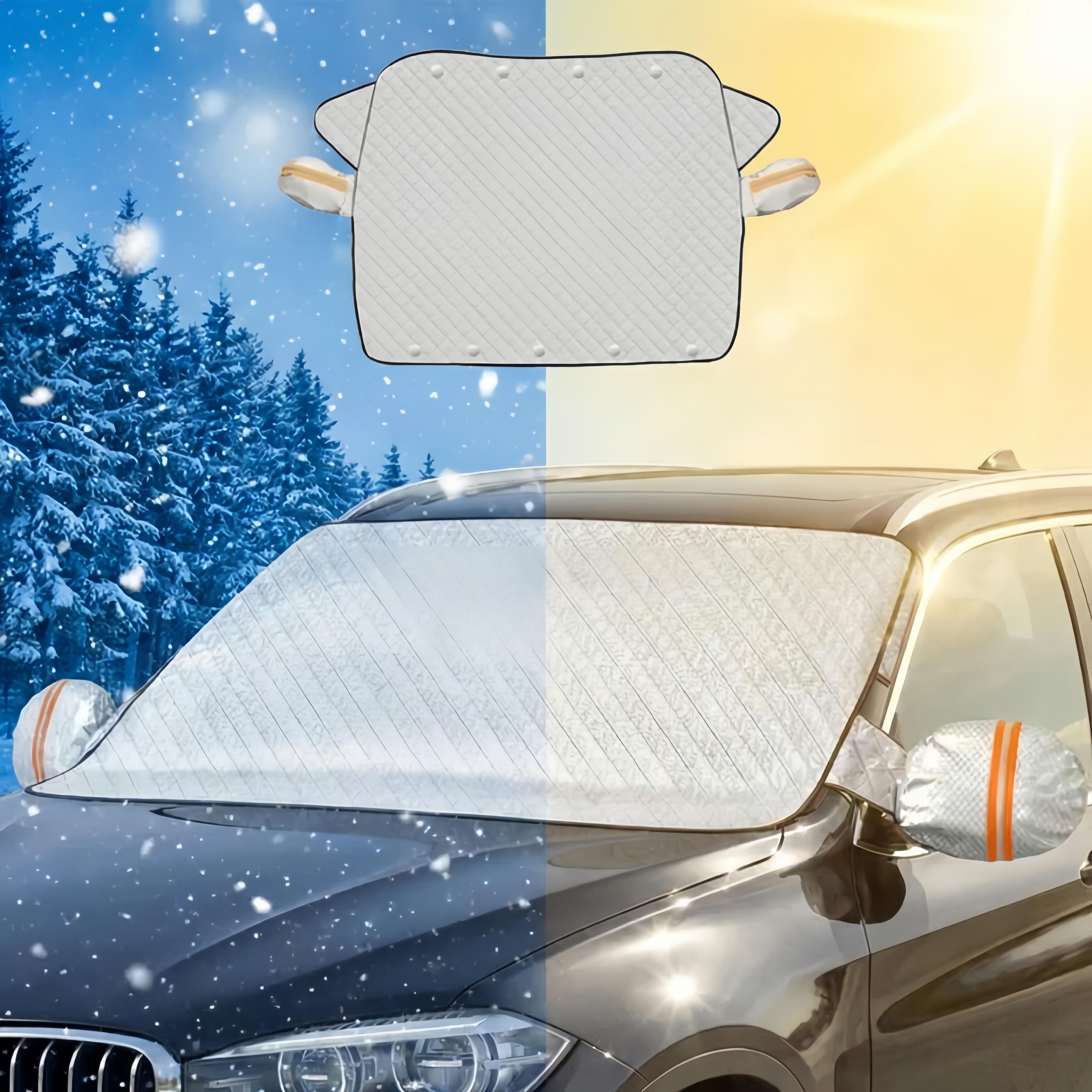 Car Windshield Cover, Heavy Duty Thick Protective Windscreen Cover - Snow Ice Frost Sun UV Dust Water Resistent - Pefect Fit for Cars SUVs All Years Summer/Winter