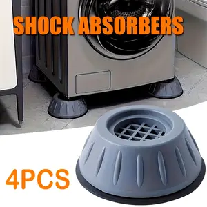 4-Pack Rubber Vibration Damping Pads for Washer and Dryer - Noise Reduction, Anti-Slip, Floor Protection - Multi-Use for Home Appliances and Furniture