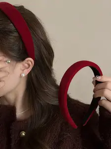 Women's Velvet Hair Band, 36cm Wide Soft Headband for Daily Use, Casual Party Commute, Elegant Simple Style, Bathroom Accessory