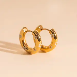 Daisy Chunky Rounded Huggie Hoop Earrings