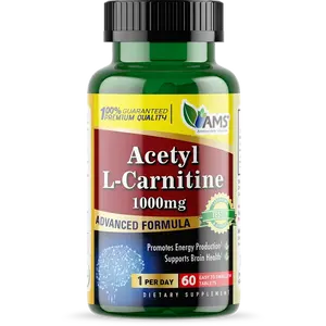 Acetyl L-Carnitine 1000mg (60 Tablets) - Dietary Supplement Boosts Concentration & Nervous System Support