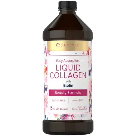 Carlyle Liquid Collagen 16 fl oz | Types I & III | with Biotin | Berry Flavored Supplement for Men and Women | Non-GMO, Gluten Free