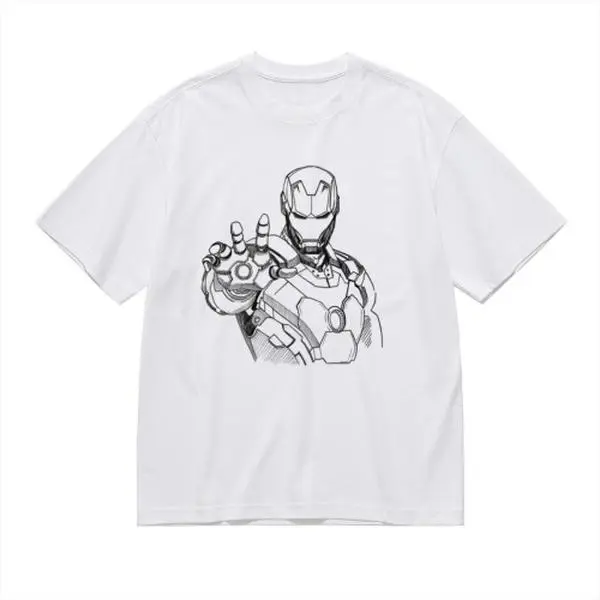 Marvel Iron Man T Shirt Premium Cotton Crewneck Short Sleeve Graphic Tee With Glowing Arc Reactor Pattern Streetwear Essential