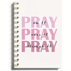 Pray on It Pray over It Pray Through It Lettering Notebook, 50 Pages Daily Prayer Journal, Christian Journal, Christian Notebook for Women, Daily Devotional Journal