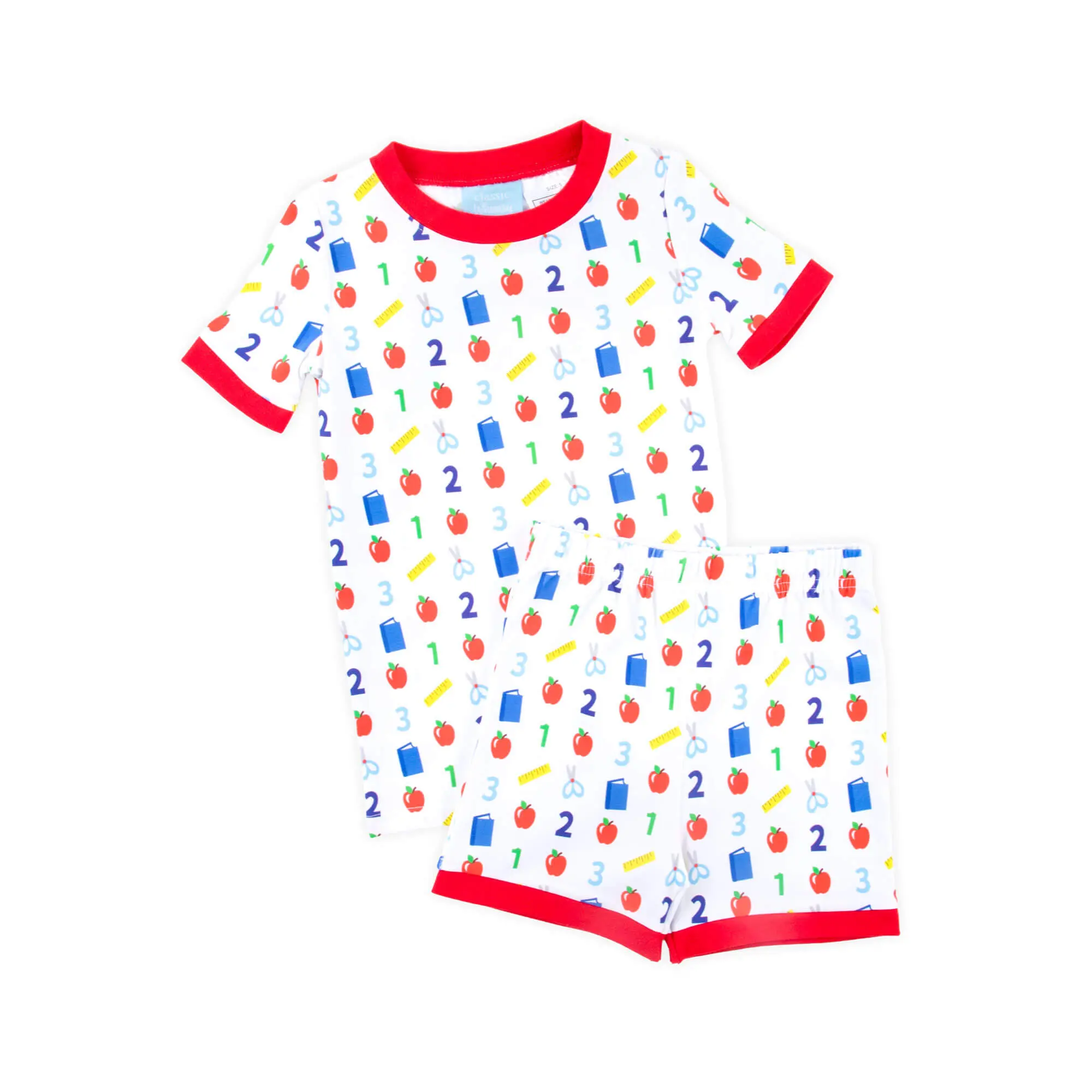 Easy as 123 White Short Pajamas - Soft PJ Set for Back to School