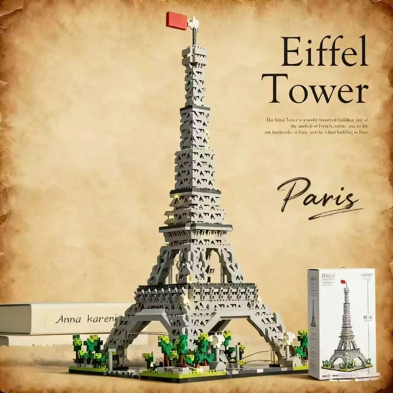 Paris Eiffel Tower Building Kit, Building Block Assembly, DIY Model, Abs Plastic Blocks, Creative Construction Toy, Ideal for Holidays and Birthdays, Creative Building Set