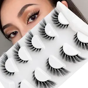 5 Pairs Fox Eye Lashes 17mm Winged Angel Lashes - Makeup, Cosmetic Eyelash Extensions Eyelashes Extensions