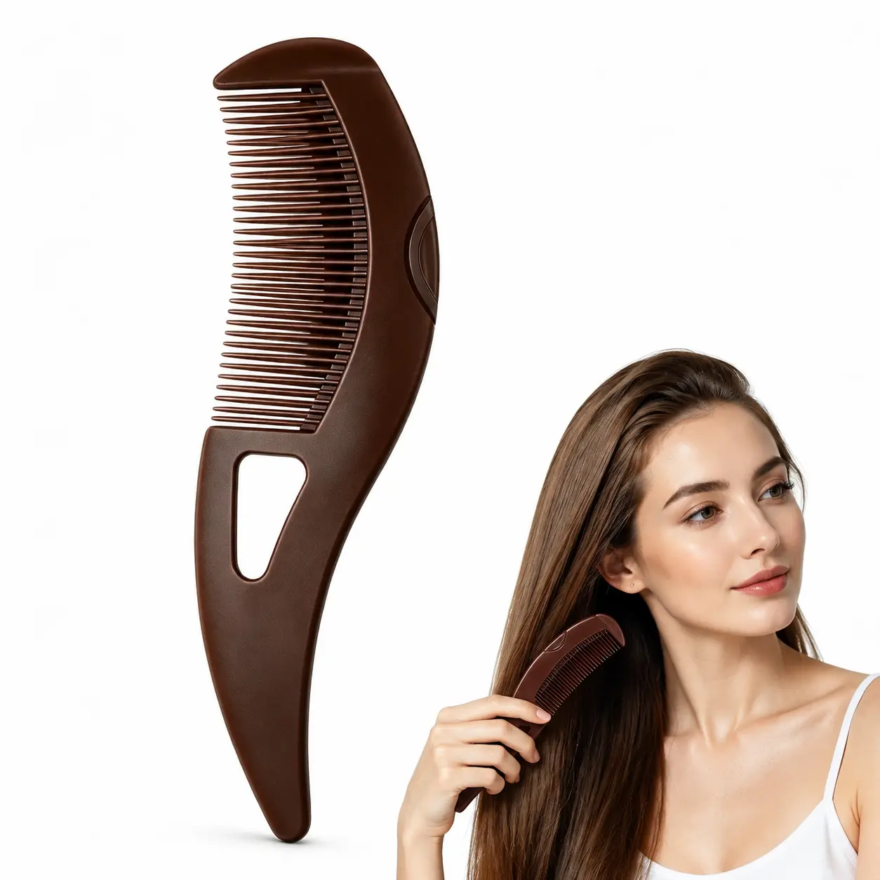 Energy Comb Hair Brush - 1 Piece ABS Plastic Hollow-Tooth Press-to-Wipe Clean Scalp Care Tool for Oily Roots, Visible Flakes, Dry Shampoo Buildup, Suitable for All Hair, All Ages