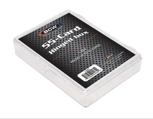 Clear Hinged Trading Card Storage Box – Snap-Lock Protective Case for Standard Size Cards, Holds Up to 55 Cards