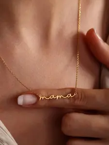 Gift for Mom — Mini "Mom" Letter Necklace | Simple & Elegant Gold Stainless Steel Chain Necklace | Stylish Jewelry | Mother's Day Gift Name Necklaces