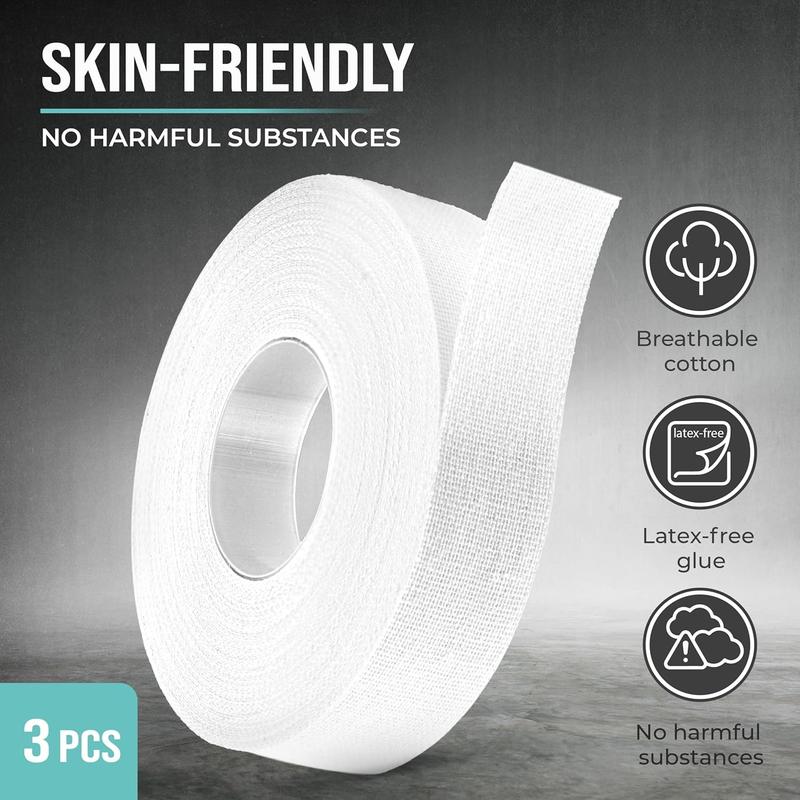 Finger Tape Sports Extra Strong Adhesive, 3 Rolls Athletic Tape for Fingers, Skin-Friendly Sports Tape, Tape for Weight Lifting, Volleyball Finger Tape, Boulder, Climbing, Basketball, Finger Tape BJJ