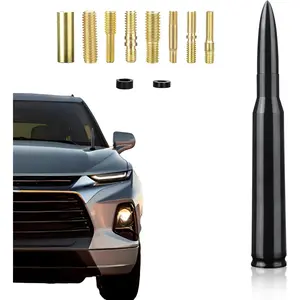 Universal Heavy Duty Car Antenna Replacement - Compatible with Ford, Dodge, Chevrolet, GMC, Jeep, Toyota Trucks, Made of Rugged Billet and Aluminum, Anti-Theft Design, Essential Car Exterior Accessory