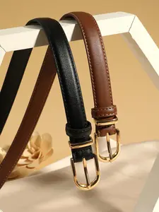 Women's Casual Pin Buckle Belt, 1 Piece, Perfect for Various, Stylish and Versatile Waistband, Ideal for Everyday Wear, Adjustable Flat Buckle, Solid Color Belt
