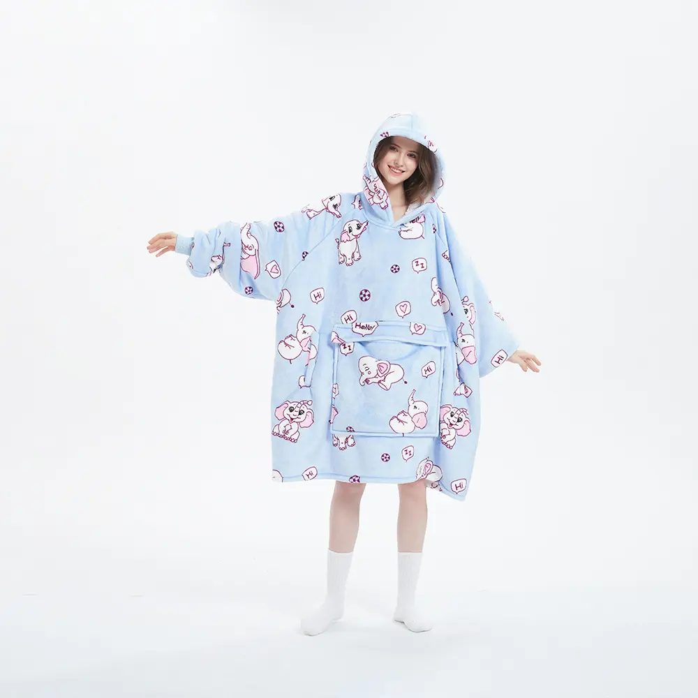 Blue background pink elephant