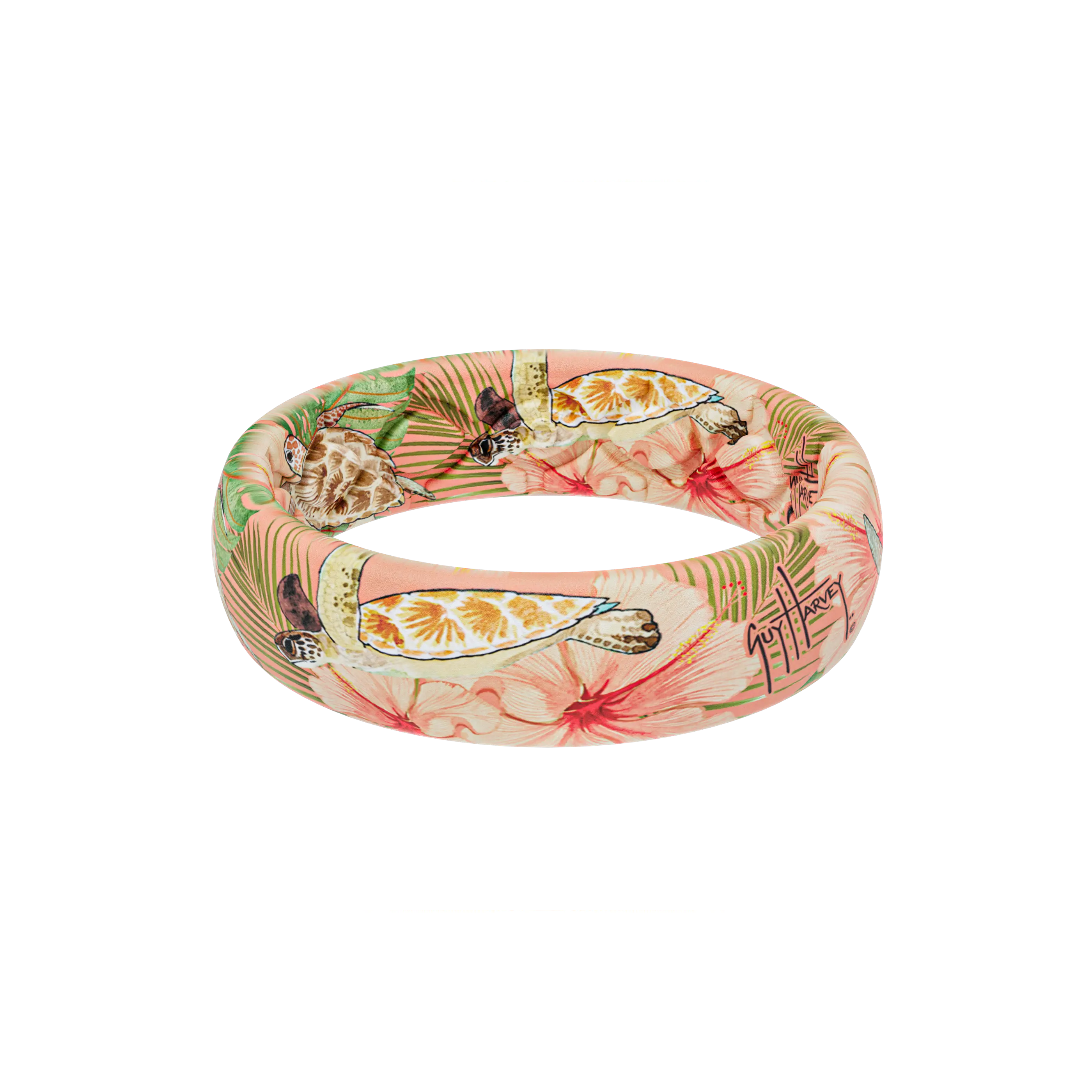Guy Harvey Floral Turtles Thin Designed Ring for Women