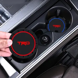2pcs Silica Gel Material Car Interior Cup Holder Anti-Slip Insert, Easy Installation Coaster Mat for Toyota Trd, Gr 86, Supra, Yaris, Rav4, Trd Pro, Car Accessories