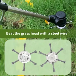 Steel Wire Grass Cutter Head, 6 Inch String Trimmer Replacement Head, Universal Weed Wacker Head for Electric/battery Trimmers (6 Blades)