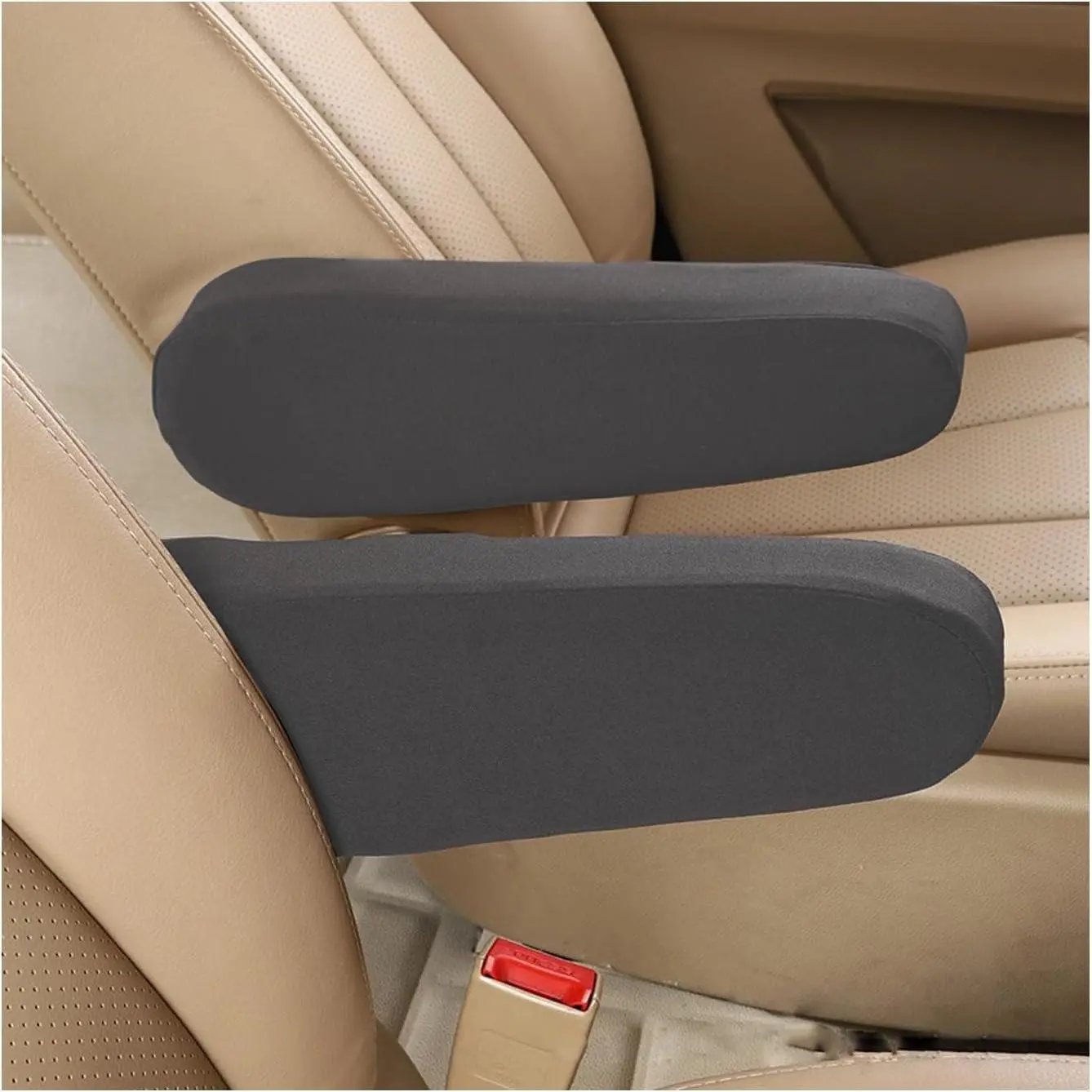 2 count  Front Seat Armrest Covers, Elastic Fabric Auto Seat Armrest Protectors, Universal Seat Arm Rest Cover Replacement,  Interior Decor Accessories (Gray)