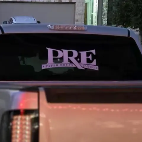 Paper Route Empire (P.R.E) Automotive Chrome Logo Vinyl Original Decal - Universal Car Sticker, 11in-22in Side Decals, Auto Fashion Car Styling Exterior Decor Accessory