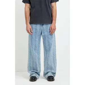 Pacsun Men's Blake Extreme Baggy Jeans Graphic Light Blue