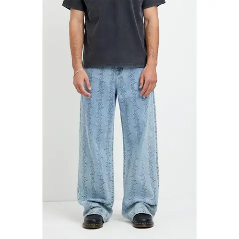 Pacsun Men's Blake Extreme Baggy Jeans Graphic Light Blue
