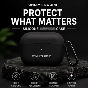UnlimitedDrip Silicone Earbud Charging Case Cover with Keychain | Soft Protective Cover