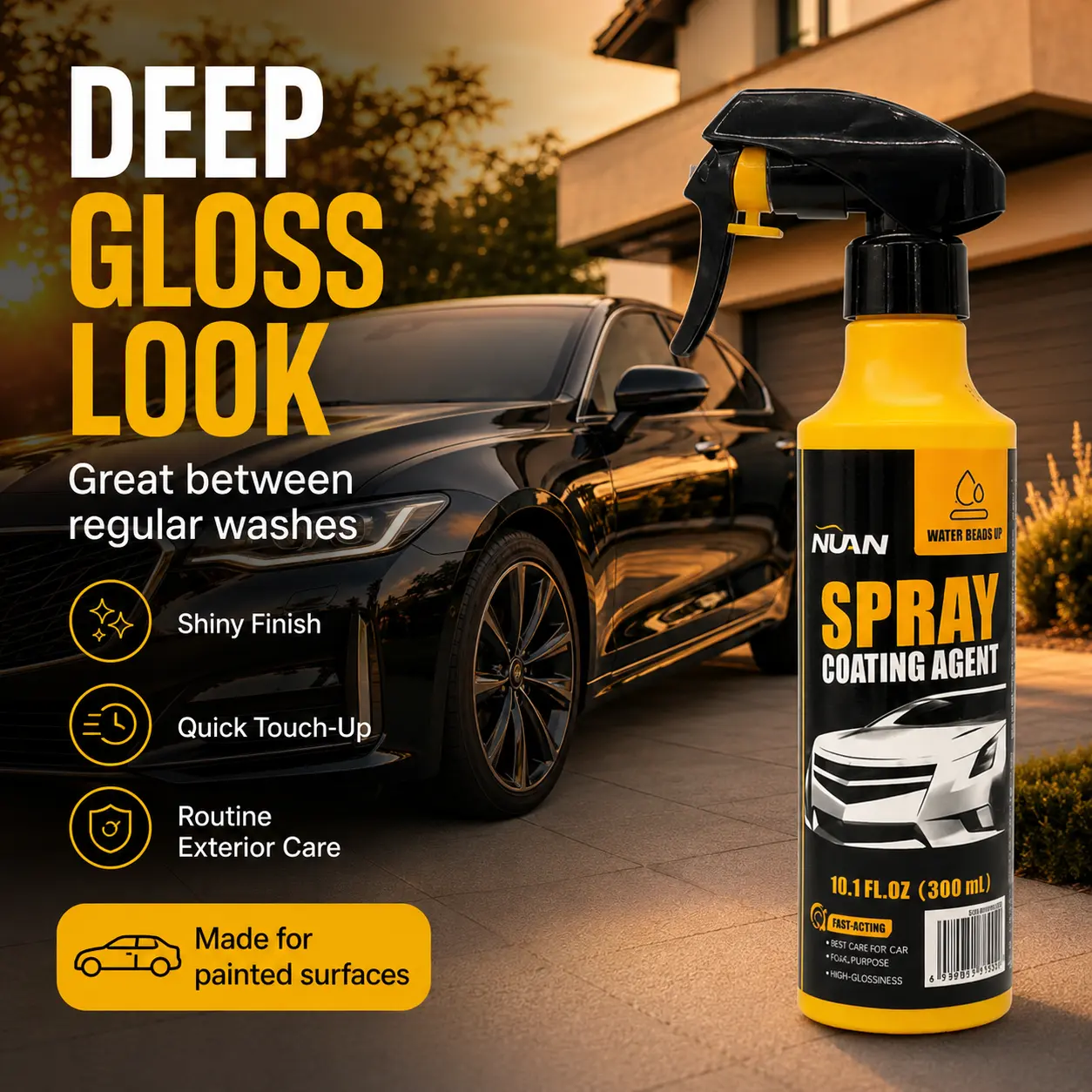 Spray coating agent；NUAN nano car coating sprayNUAN nano car coating spray-Spray Coating Agent, Water-Repellent, Stain-Proof & Stunning Reflections, Festive Eye-Catcher