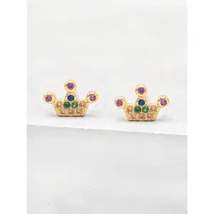 Crown Studs- Rainbow