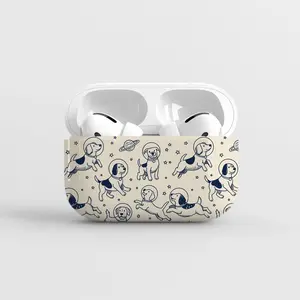 Space Dog Custom Case AirPods Pro 2/1/2/3/4 Iphone Accesories Airpods Pro 2nd/1stGen Case, Beige Blue Celestial Gift For Dog Lovers