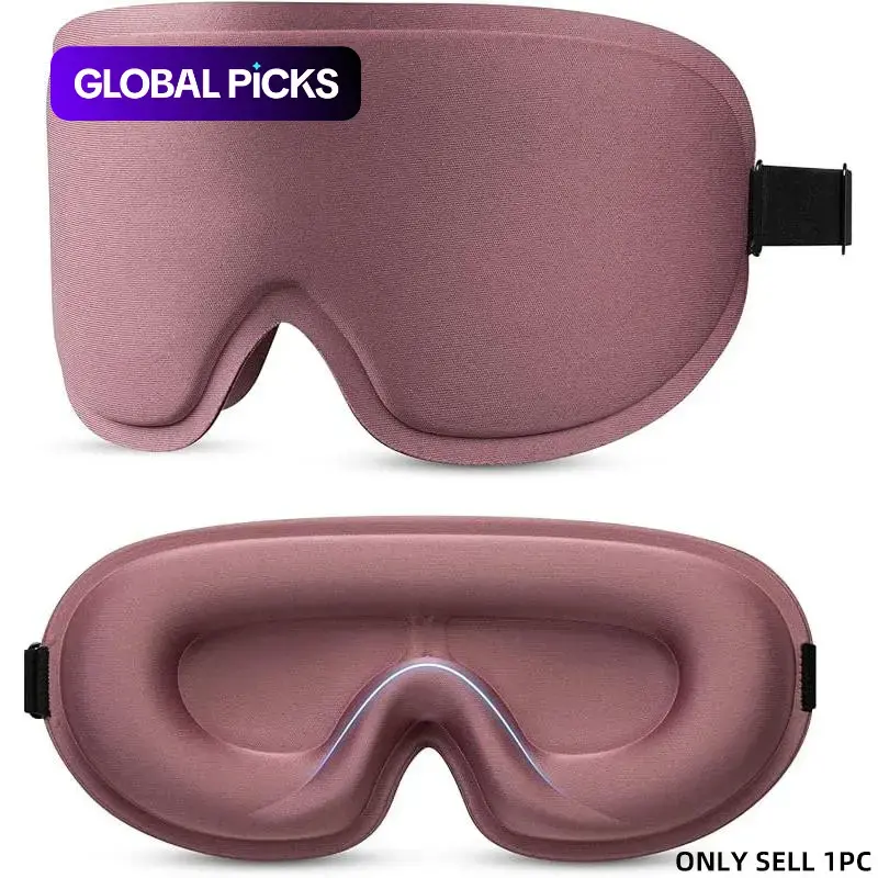 3D Deep Contoured Eye Cover for Sleeping, Adjustable Sleep Mask with Nose Pad Design, Eye Cover Mask for Sleeping, Yoga, Traveling