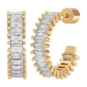 Baguette Hoop Earrings