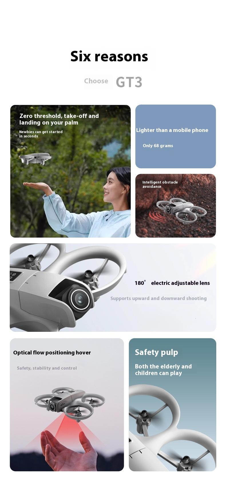 GT GT3 Pro Smart Drone - Cinematic Aerial Footage Made Easy With Built-In Display Remote Control
