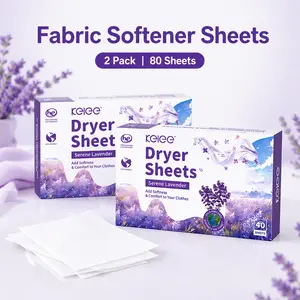 KEICE Fabric Softener Dryer Sheets, 2 Pack 80 Sheets, Lavender or Ocean Scent, Softens Clothes, Helps Reduce Static outdoorfun