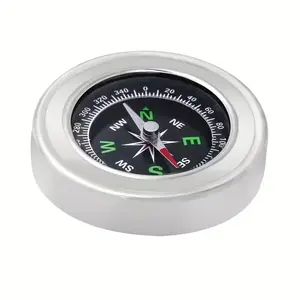 High Precision Stainless Steel Multifunctional Compass 6.0cm, Portable Survival Gear Outdoor Camping Hiking Rock Climbing Fishing Cycling Teaching Training Camping Tools