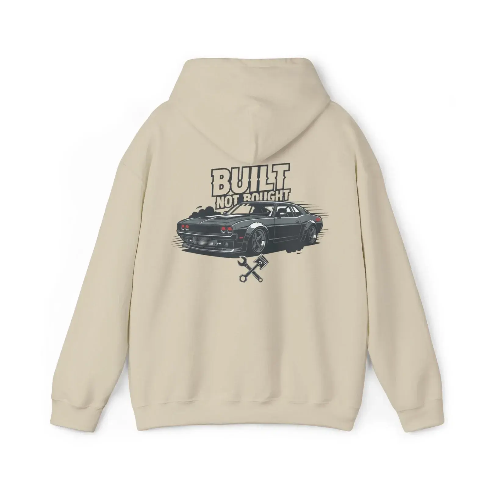 Built Not Bought JDM 1970 Dodge Challenger Graphic Hoodie T-Shirt Sweatshirt 2 Sided - Muscle Car Racing Enthusiast Streetwear