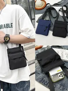 Mini Crossbody Shoulder Bag for Men, Waterproof Lightweight Phone Holder, Compact Anti-Theft Cellphone Storage Pouch, Adjustable Strap Unisex Travel Essential