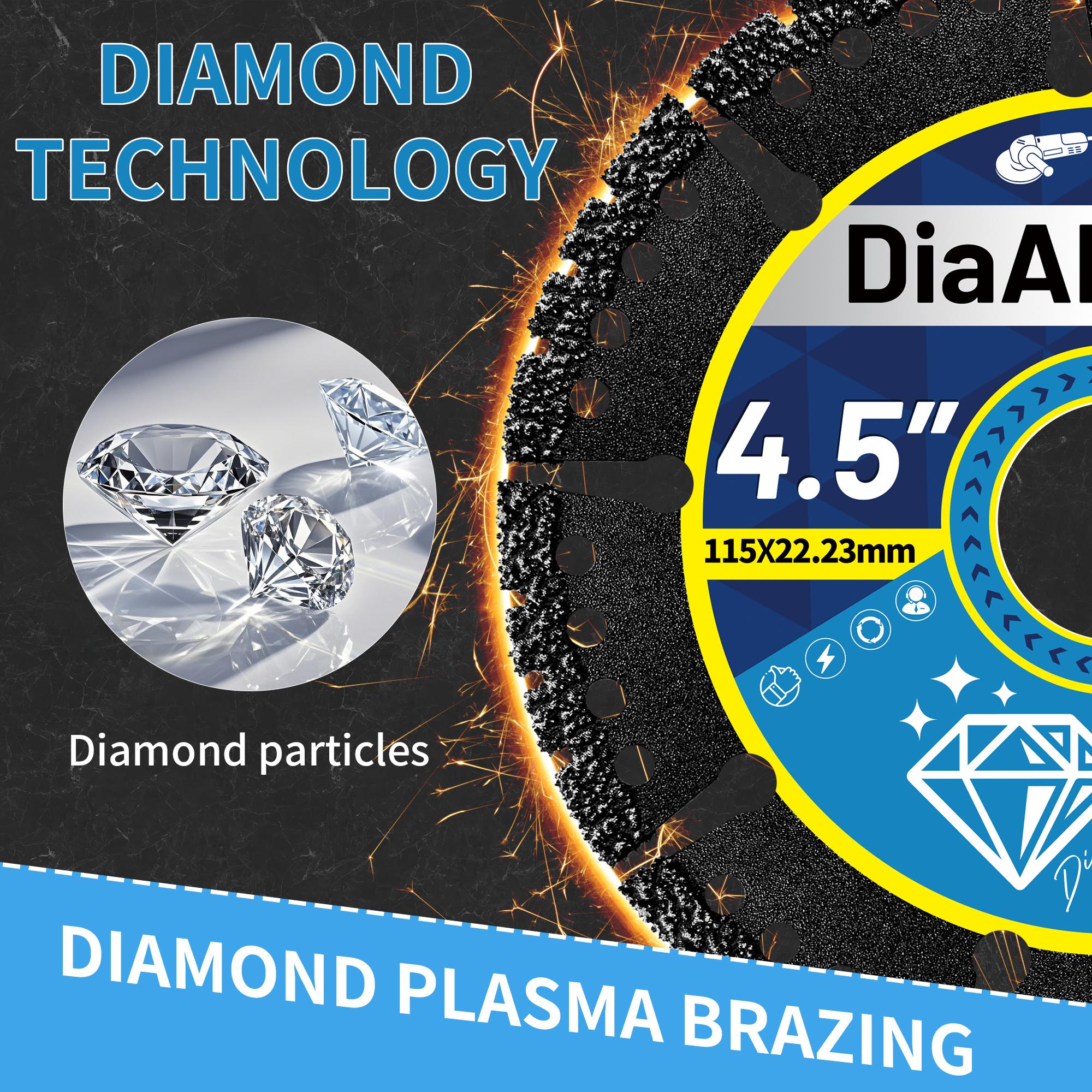 Angle grinder cutting blade iron cutting saw blade for metal alloy stainless steel angle iron rebar brazed diamond grinding wheel sharp durable fit for 4.5 inch grinder metalworking