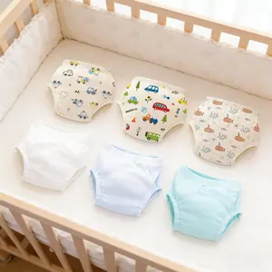 6 Pack Baby Diaper Pants, Washable Reusable Potty Training Pants, Breathable Mesh, Soft Skin-Friendly, All-Season Toddler Training Pants