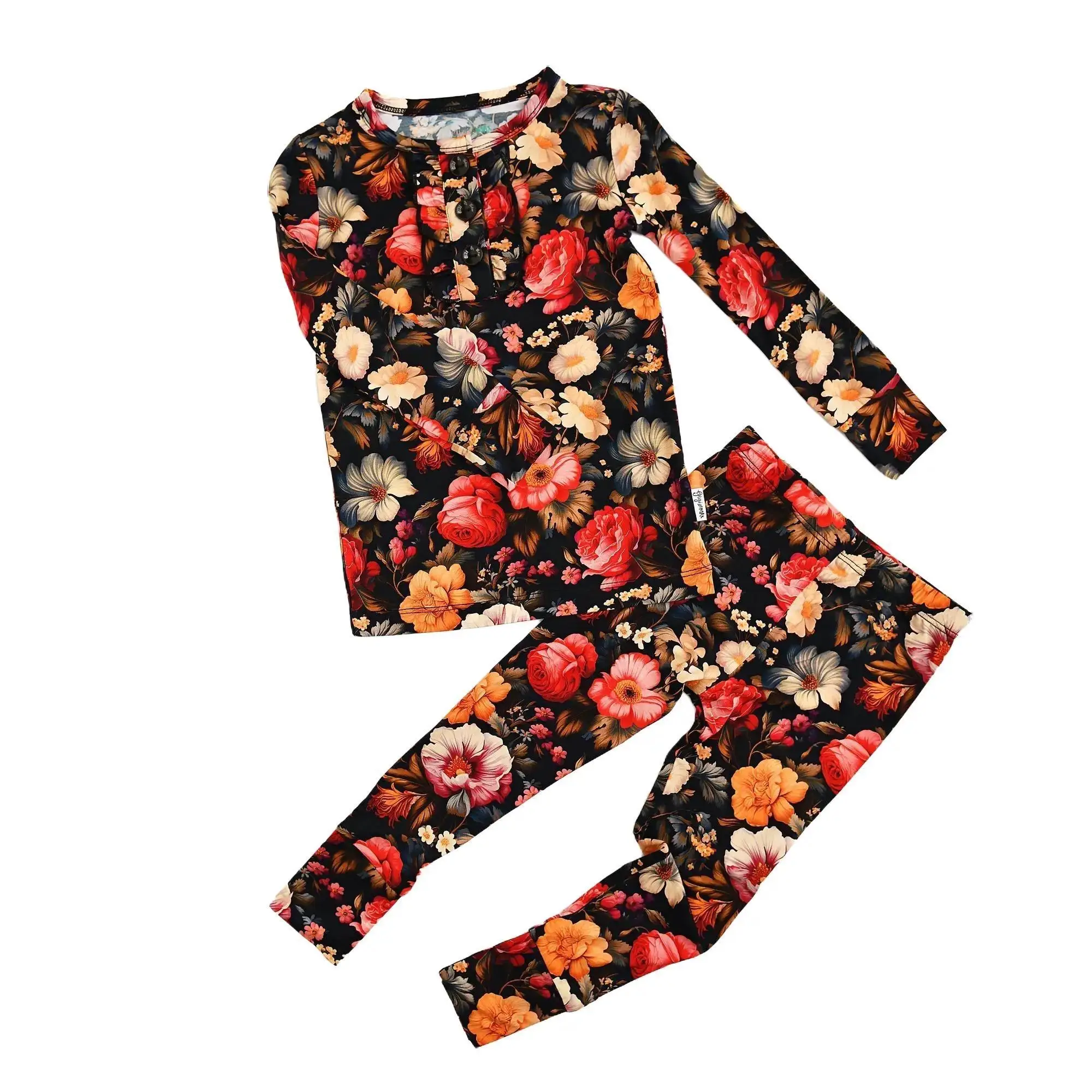 Lola Ruffle Two Piece Bamboo Kids Clothing Floral Gigi and Max