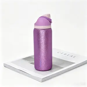 Owala 32oz Glitter Purple Insulated Stainless Steel Water Bottle - Straw Lid, Leak-Proof, 24hr Cold Retention, BPA-Free, Portable Gym Travel Flask