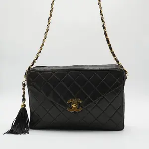 Pre-owned Leather Shoulder Bags CHANEL Large Vintage Quilted Shoulder Bag