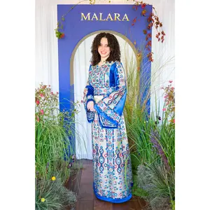 Blue and Gold Full Satin Thobe